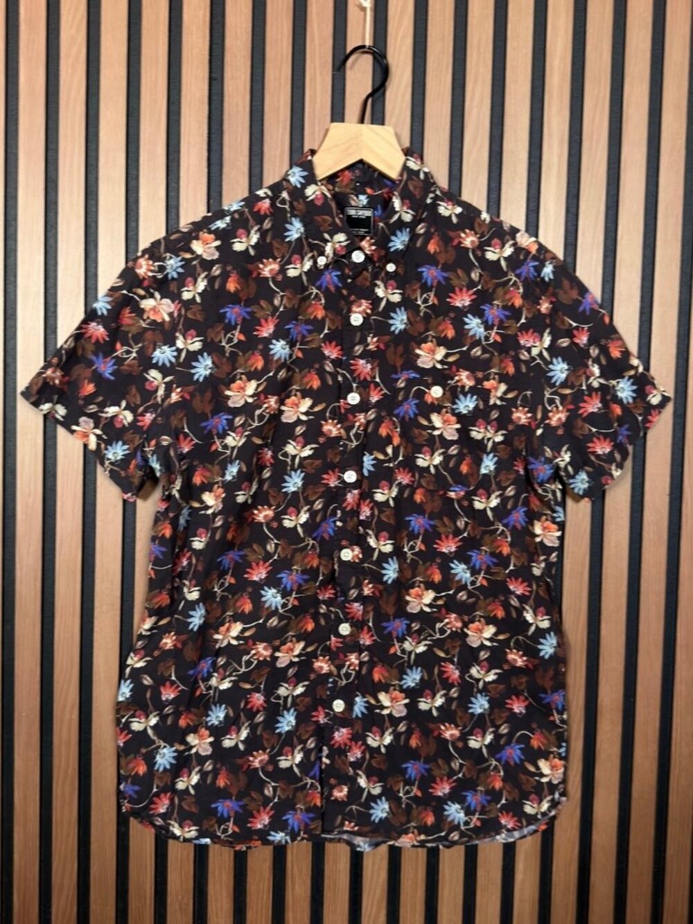 Todd Snyder Shirt Medium Mens Multicolor Floral Short Sleeve Button Up